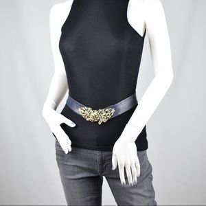 Vintage Size XS Blue Leather Belt